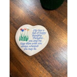 Vintage 1987 The Original Red Plate Love in a Box porcelain trinket box.